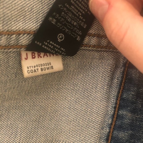 J Brand Bowie Denim Jacket with Coated Sleeves - Picture 9 of 11